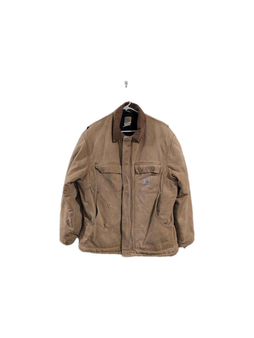 Vintage Carhartt Brown C03 Arctic Canvas Chore Coat (2006) 44 Regular Distressed
